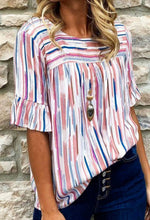 Load image into Gallery viewer, Striped Half Sleeve Blouse
