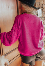 Load image into Gallery viewer, Pink Bubble Sleeve Sweater
