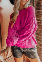 Load image into Gallery viewer, Pink Bubble Sleeve Sweater
