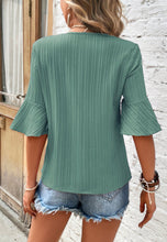 Load image into Gallery viewer, Green Ruffled Half Sleeve Top
