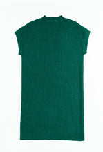 Load image into Gallery viewer, Green Ribbed Knit Short Sleeve Sweater Dress
