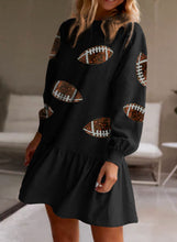 Load image into Gallery viewer, Black Game Day Sequin Football Dress
