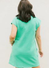 Load image into Gallery viewer, Mint Green Textured Cap Sleeve T-Shirt Dress
