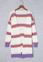 Load image into Gallery viewer, Beige Striped Long Sleeve Button Cardigan
