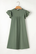 Load image into Gallery viewer, Mist Green Ruffle Sleeve V-Neck Dress
