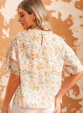 Load image into Gallery viewer, Multicolor Floral Print Ruffle Sleeve
