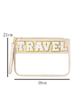 Load image into Gallery viewer, Beige Travel Embroidered Clear Storage Bag
