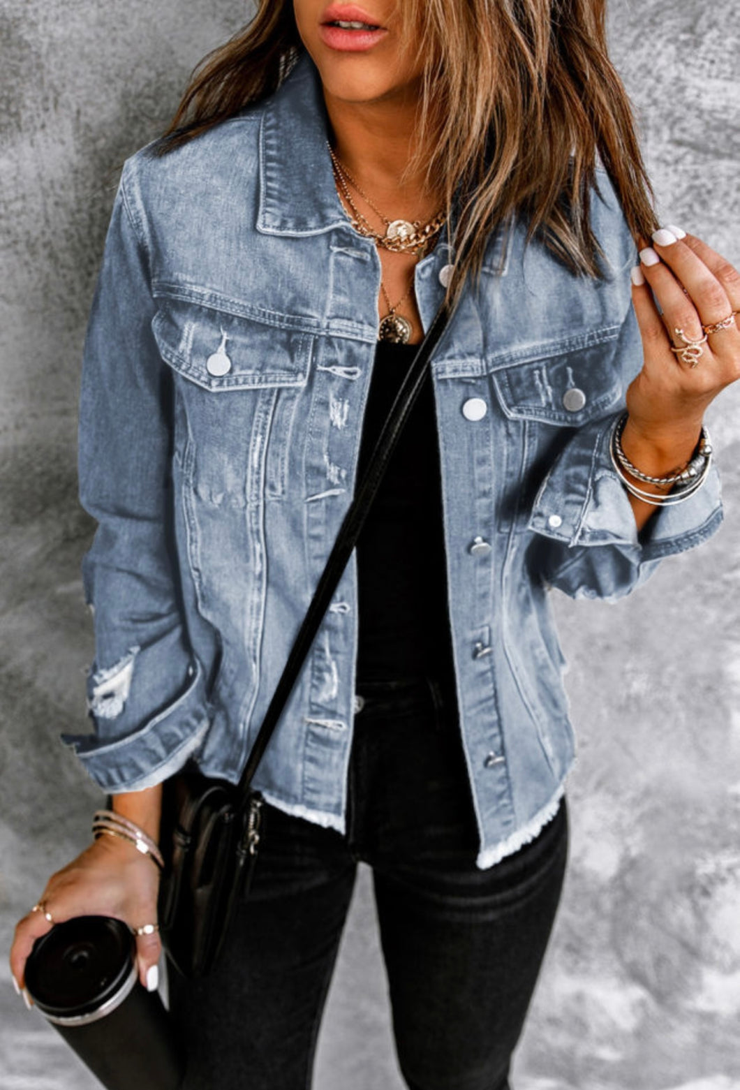 Raw Hem  Denim Jacket