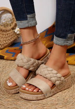 Load image into Gallery viewer, Light Beige Woven Wedges
