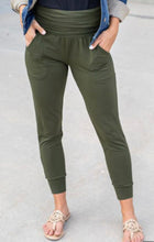 Load image into Gallery viewer, Green High Wasted Pleaded Joggers
