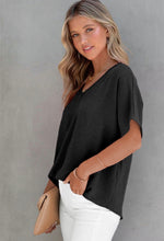 Load image into Gallery viewer, Black Short Sleeve Blouse
