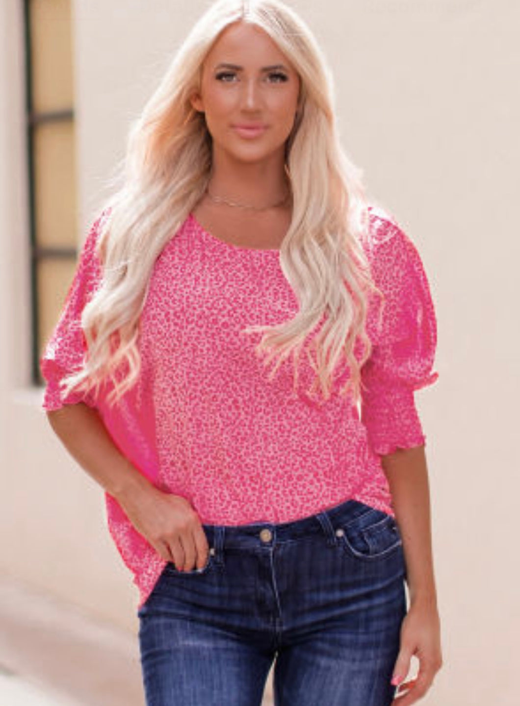 Pink Puff Sleeve Top