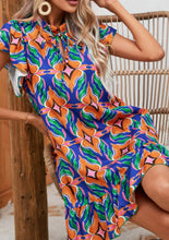 Load image into Gallery viewer, Orange Floral Ruffle Dress
