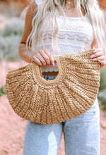 Load image into Gallery viewer, Straw Semi Circle Purse
