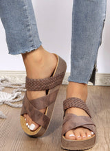 Load image into Gallery viewer, Brown Braided Sandals
