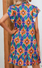 Load image into Gallery viewer, Orange Floral Ruffle Dress
