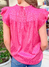 Load image into Gallery viewer, Pink Leopard Ruffle Top
