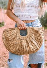 Load image into Gallery viewer, Straw Semi Circle Purse
