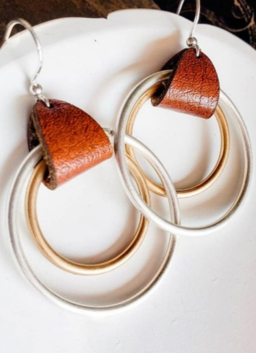 Leather/Metal Earrings