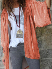 Load image into Gallery viewer, Retro Velvet  Open Front Cardigan
