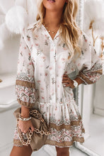 Load image into Gallery viewer, Floral Print Puff Sleeve Buttoned Shirt Mini Dress
