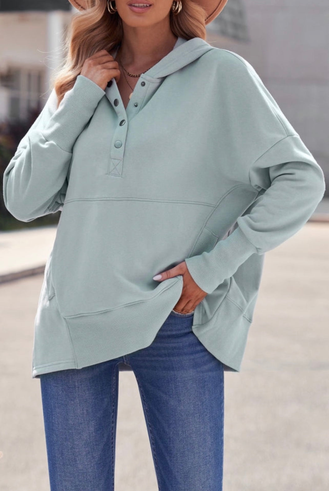 Batwing Sleeve Henley Top