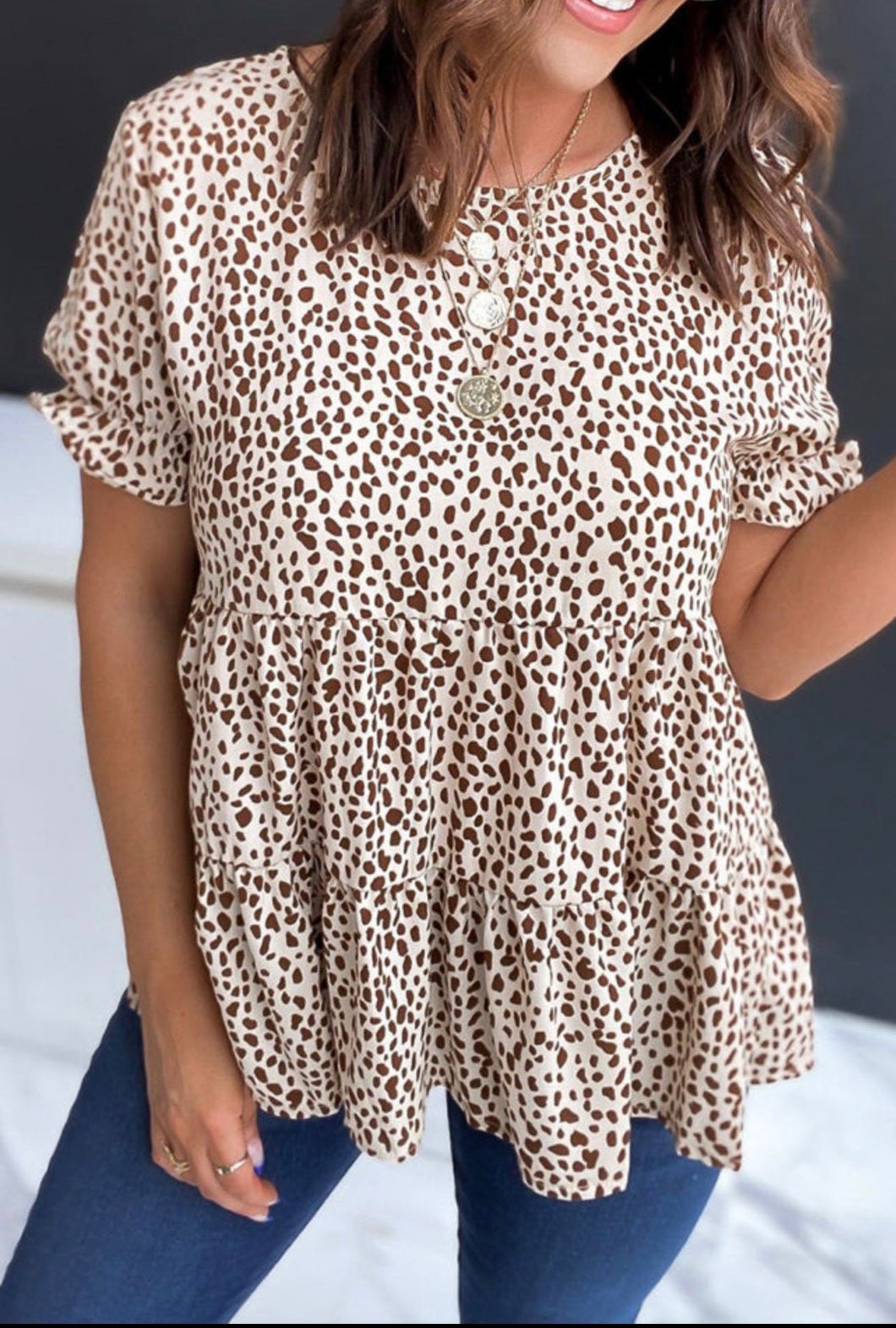 Leopard Tiered Top