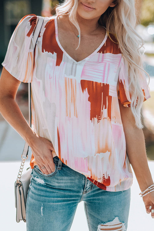 Multicolor Ruffle Top