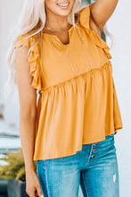 Load image into Gallery viewer, Mustard Cap Sleeve Babydoll Top
