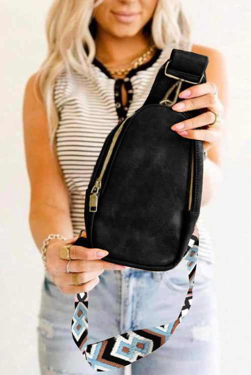 Black Leather Crossbody Bag