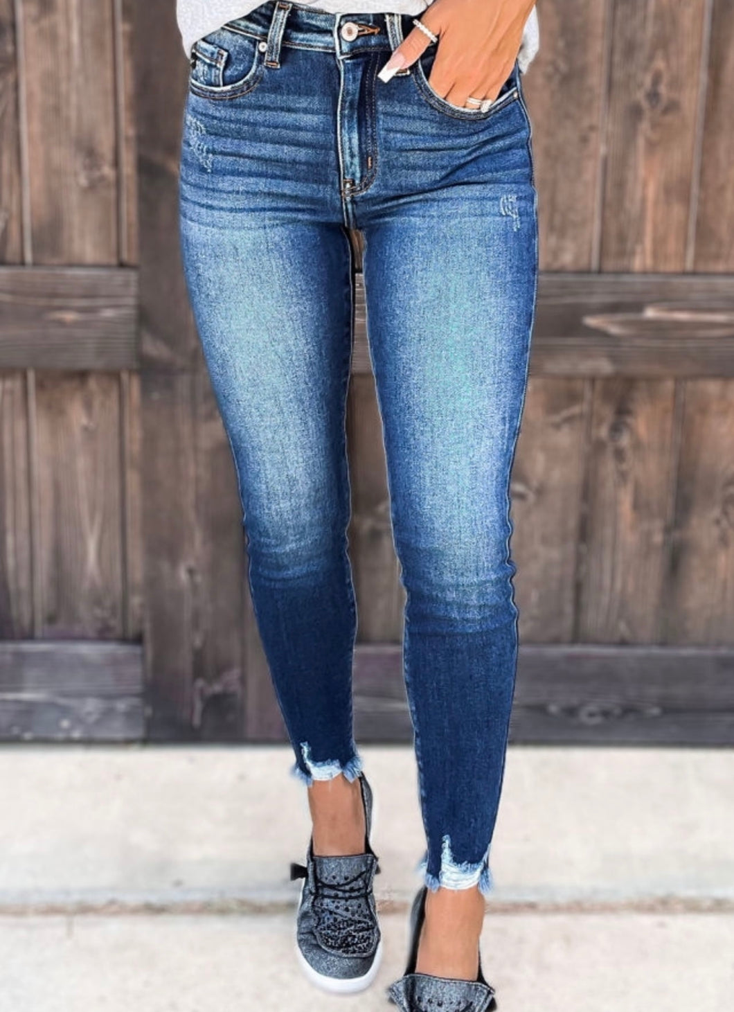 Judy Blue Dupes with Distressed Hem Jo