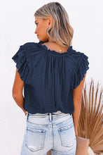 Load image into Gallery viewer, Navy Tiered Ruffle Top
